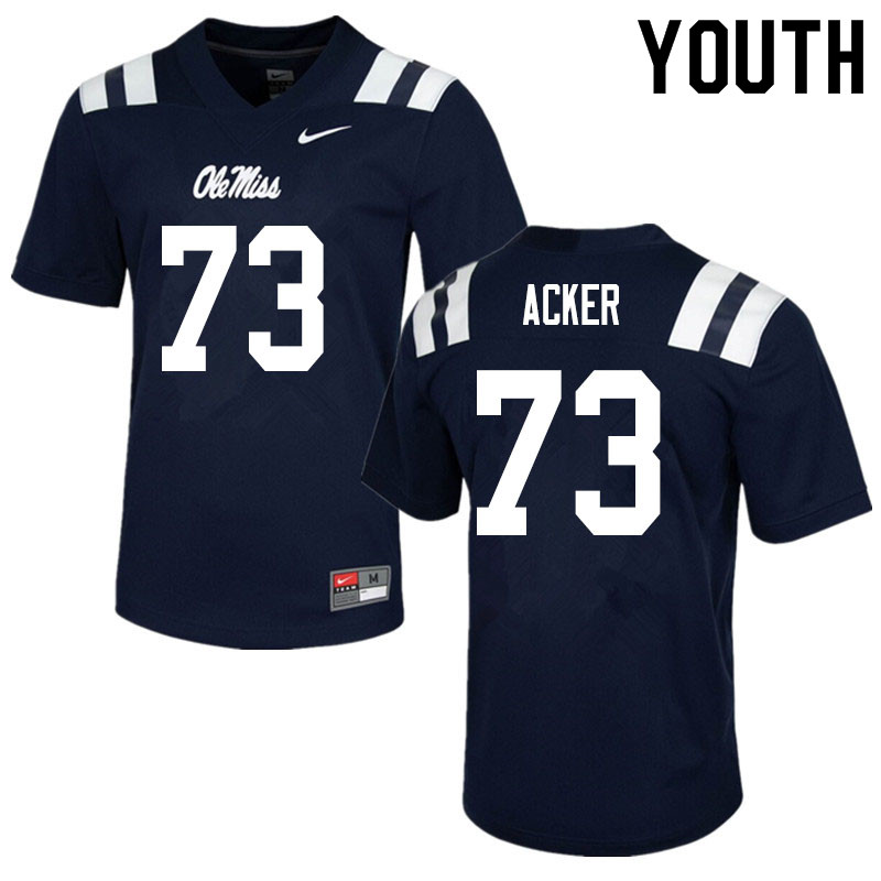 Youth #73 Eli Acker Ole Miss Rebels College Football Jerseys Sale-Navy